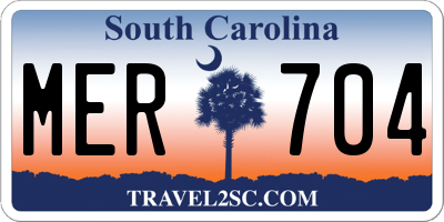SC license plate MER704