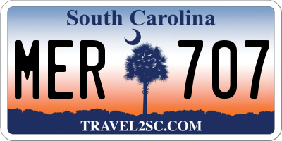 SC license plate MER707