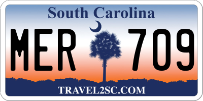 SC license plate MER709