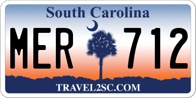 SC license plate MER712