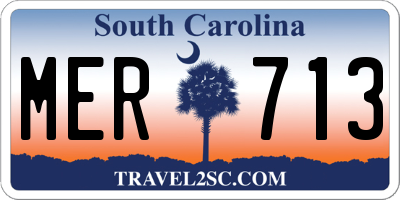 SC license plate MER713