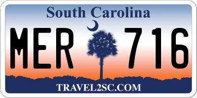 SC license plate MER716