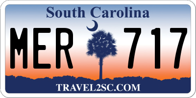 SC license plate MER717