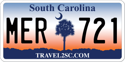 SC license plate MER721