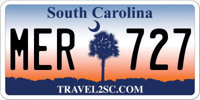 SC license plate MER727