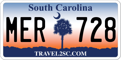 SC license plate MER728