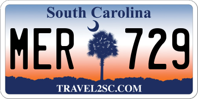 SC license plate MER729