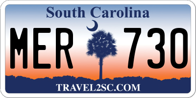 SC license plate MER730