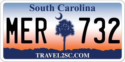 SC license plate MER732