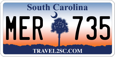 SC license plate MER735