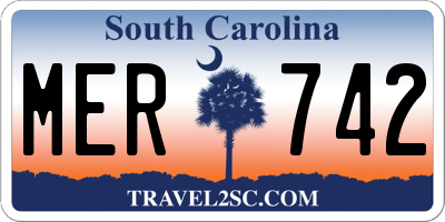 SC license plate MER742