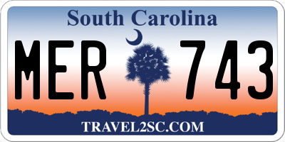 SC license plate MER743