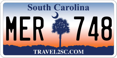 SC license plate MER748