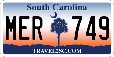 SC license plate MER749
