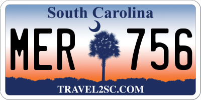 SC license plate MER756