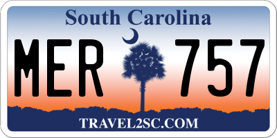 SC license plate MER757