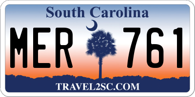 SC license plate MER761