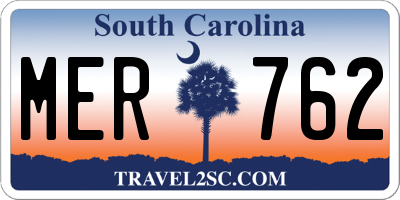 SC license plate MER762