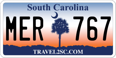 SC license plate MER767