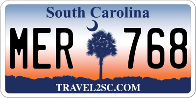SC license plate MER768