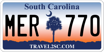 SC license plate MER770