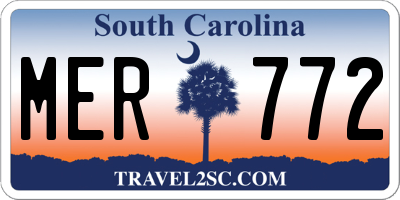 SC license plate MER772