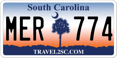 SC license plate MER774