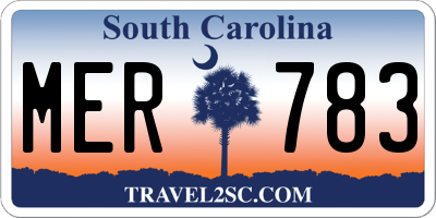 SC license plate MER783