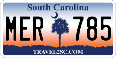 SC license plate MER785