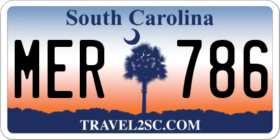 SC license plate MER786