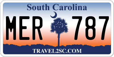 SC license plate MER787