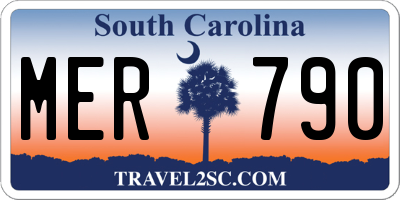 SC license plate MER790