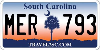 SC license plate MER793