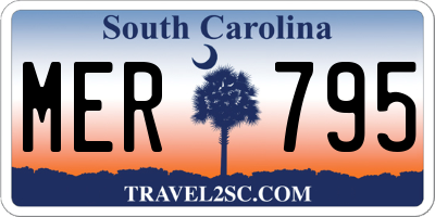 SC license plate MER795