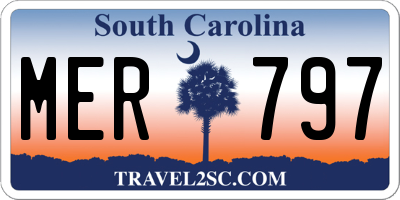 SC license plate MER797
