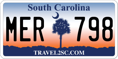 SC license plate MER798