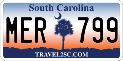 SC license plate MER799