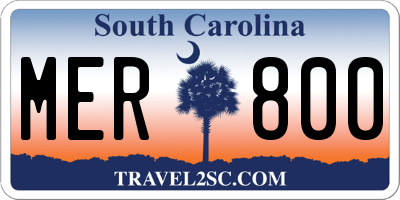 SC license plate MER800