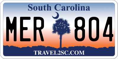 SC license plate MER804