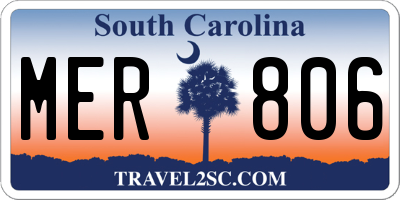 SC license plate MER806