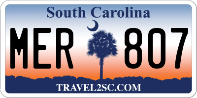 SC license plate MER807