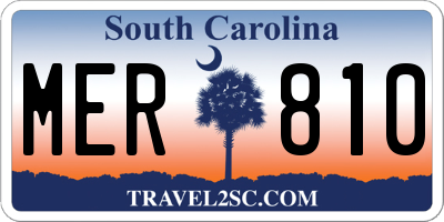 SC license plate MER810