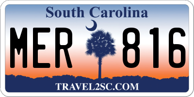 SC license plate MER816