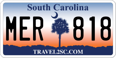 SC license plate MER818