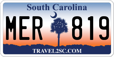 SC license plate MER819
