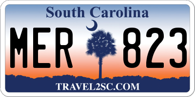 SC license plate MER823