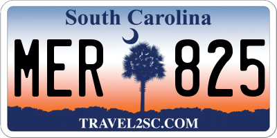 SC license plate MER825