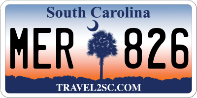SC license plate MER826