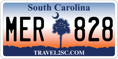 SC license plate MER828