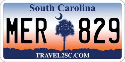 SC license plate MER829